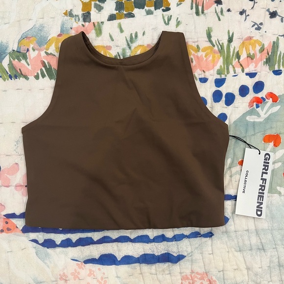 Girlfriend Collective Brown Crop Top - Picture 1 of 4